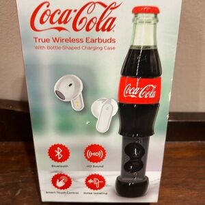 Coca Cola Wireless Earbuds with Bottle Case - Red and White